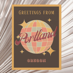 Portland Oregon USA Retro Vintage Greets Postcard