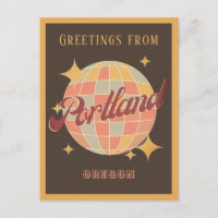 Portland Oregon USA Retro Vintage Greets Postcard