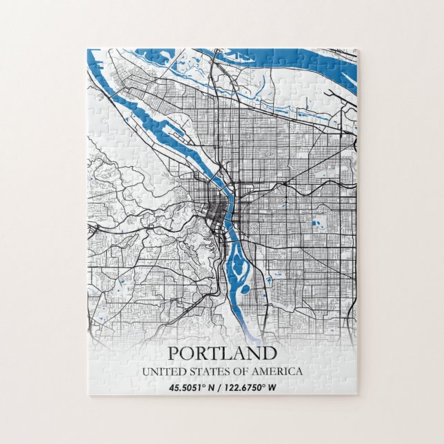 Portland Oregon USA Travel City Map Jigsaw Puzzle (Vertical)