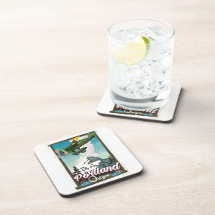 Portland, Oregon vintage travel poster Coaster