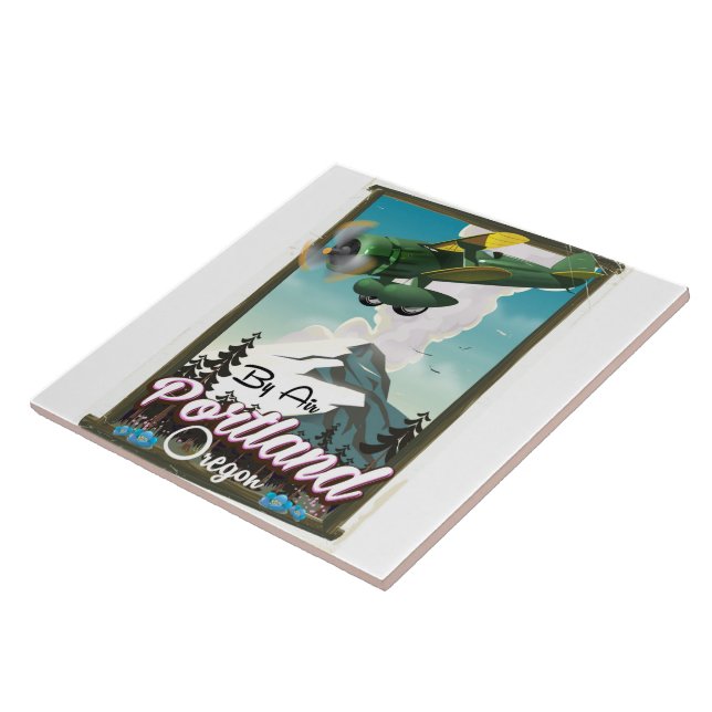 Portland, Oregon vintage travel poster Tile (Side)