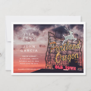 Portland Oregon Wedding Save the Date Invitation