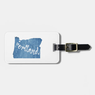 Portland, Oregon Wood Grain Luggage Tag