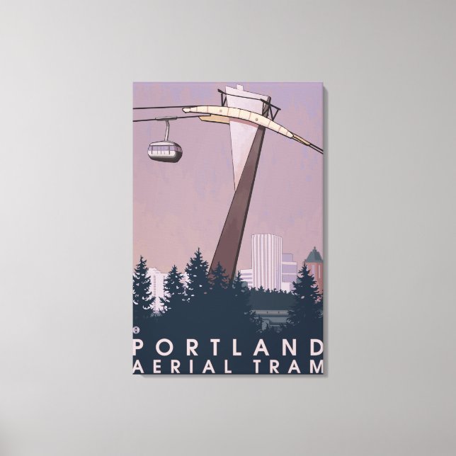 Portland, OregonAerial Tram Scene Canvas Print (Front)