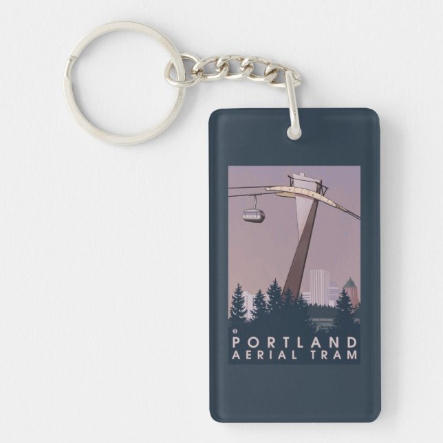 Portland, OregonAerial Tram Scene Key Ring (Front)