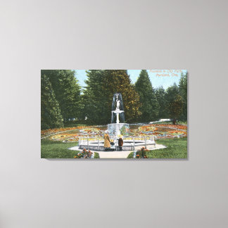 Portland, OregonCity Park Fountain View Canvas Print