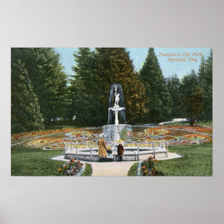 Portland, OregonCity Park Fountain View Poster
