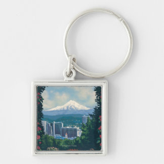Portland, OregonRose Garden Scene Key Ring