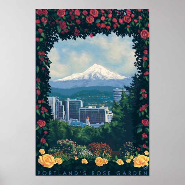 Portland, OregonRose Garden Scene Poster (Front)