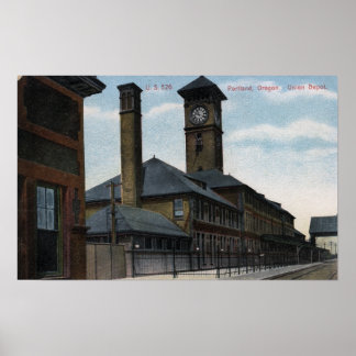 Portland, OregonUnion Depot and Clock Tower Poster