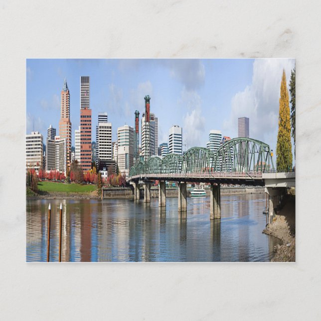 Portland Panoramic City Skyline Postcard (Front)