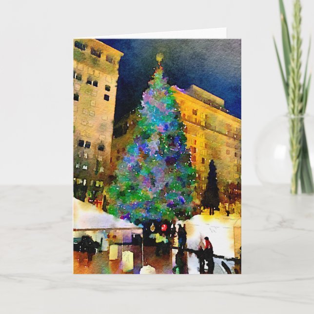 Portland Pioneer Square at Christmas Cards (Front)