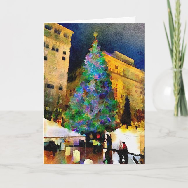 Portland Pioneer Square at Christmas Cards (Front)