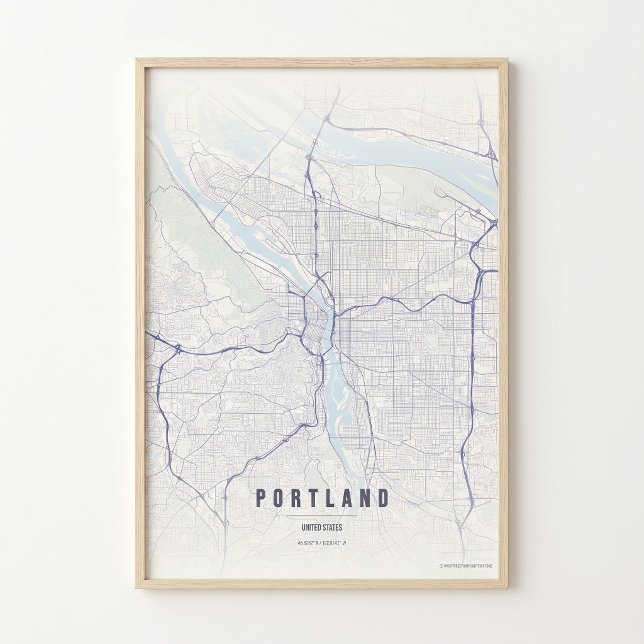 Portland Print Oregon Wallart Poster Map Gift (Creator Uploaded)