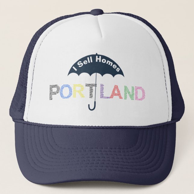 Portland Real Estate Homes Navy Baseball Cap Hat (Front)