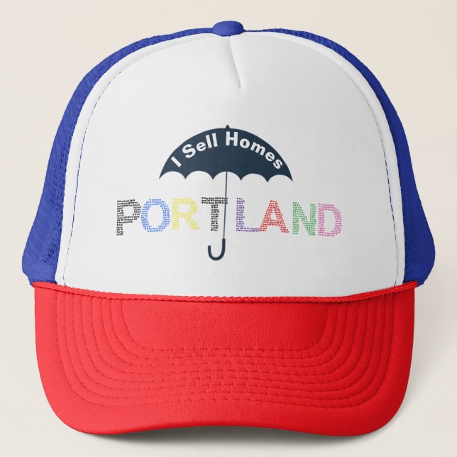Portland Real Estate Homes Navy Baseball Cap Hat (Front)