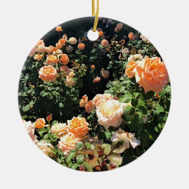 Portland Rose Garden, OR Ceramic Tree Decoration (Front)