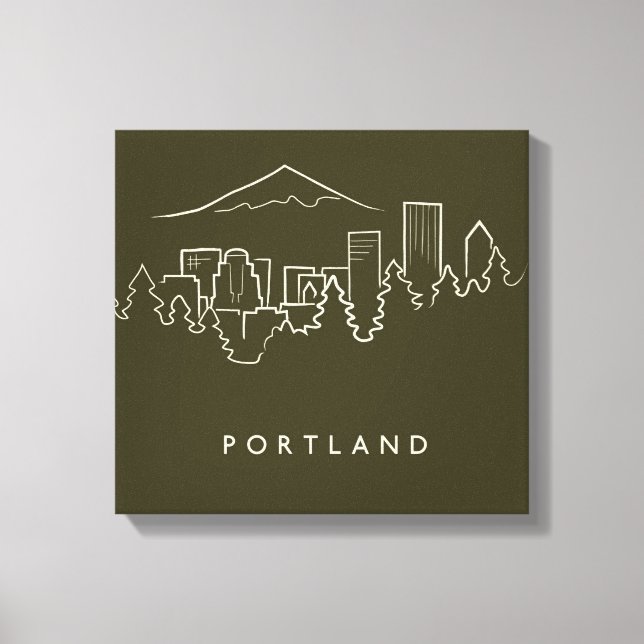Portland Skyline Canvas Print (Front)