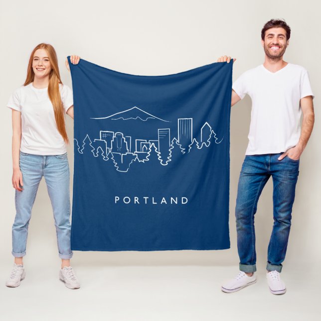 Portland Skyline Fleece Blanket (In Situ)