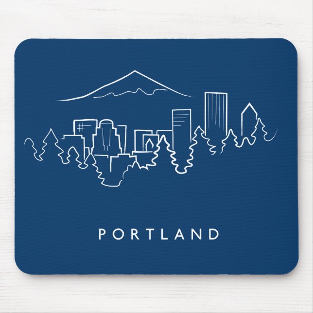 Portland Skyline Mouse Mat (Front)