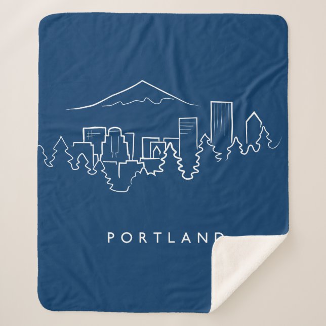 Portland Skyline Sherpa Blanket (Front)