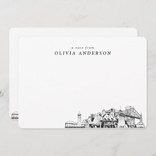 Portland Skyline Sketch Personalised Note Cards