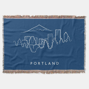 Portland Skyline Throw Blanket