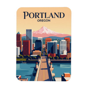 Portland Skyline USA Magnet