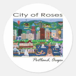 Portland~ The City of Roses Classic Round Sticker
