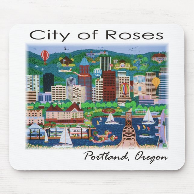 Portland~ The City of Roses Mouse Mat (Front)