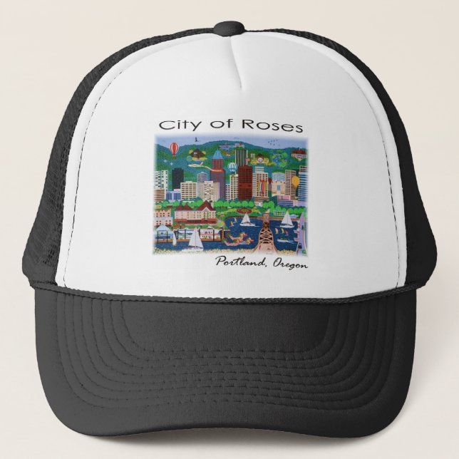 Portland~ The City of Roses Trucker Hat (Front)