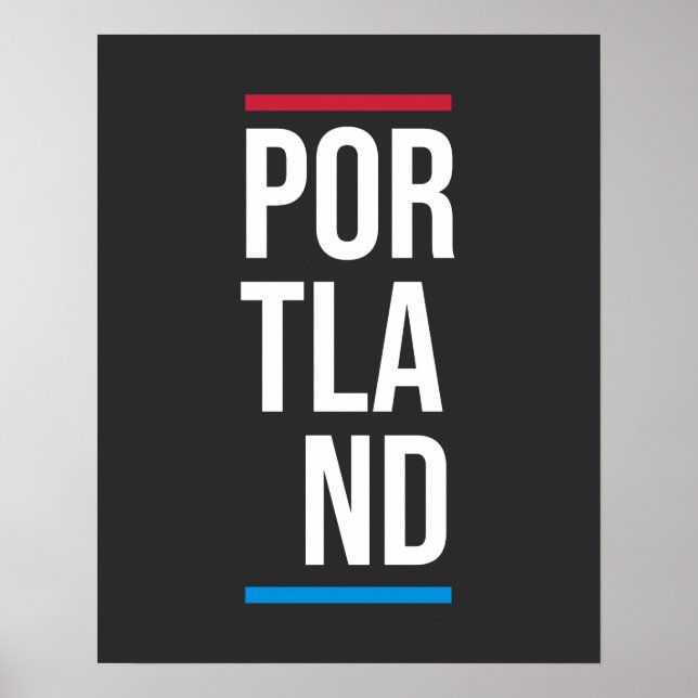 Portland USA City Vertical Wordmark Poster (Front)