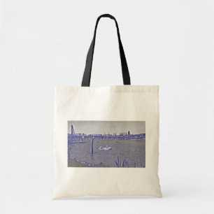 Portland Waterfront Sketch Tote Bag