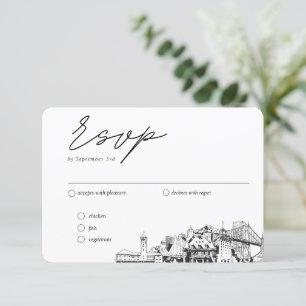 Portland Wedding Traditional RSVP Meal Options Enclosure Card