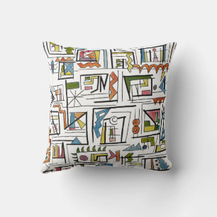 Portland-Whimsical Abstract Geometric Art Cushion