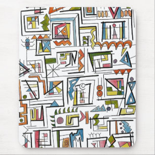 Portland-Whimsical Modern Geometric Art Mouse Mat