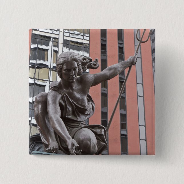 Portlandia statue, Portland, Oregon 15 Cm Square Badge (Front)