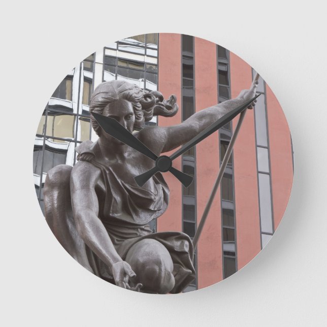 Portlandia statue, Portland, Oregon Round Clock (Front)