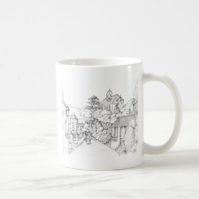 Portmeirion North Wales Pen and Ink Sketch Coffee Mug (Right)
