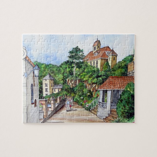 Portmeirion North Wales Pen and Wash Sketch Jigsaw Puzzle (Horizontal)