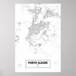 Porto Alegre, Brazil (black on white) Poster