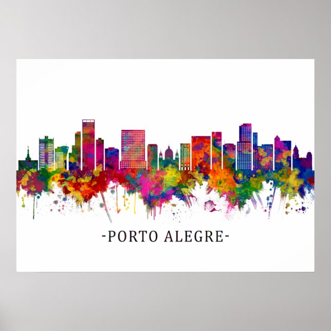 Porto Alegre Brazil Skyline Poster (Front)
