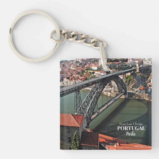 Porto bridge over Douro River, Portugal Key Ring (Front)