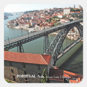 Porto bridge over Douro River, Portugal Square Sticker