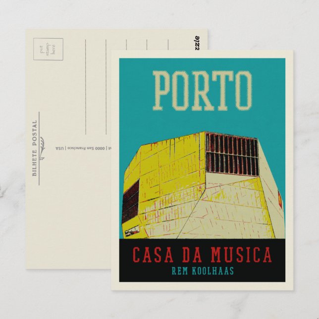Porto Casa da Musica illustration Portugal Postcard (Front/Back)