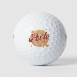 Porto City Portugal Retro Vintage Golfing court Golf Balls