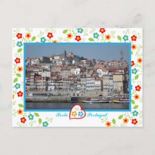 Porto city view across Douro River , Portugal Postcard