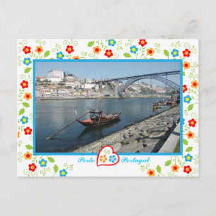 Porto city view across river and bridge, Portugal Postcard