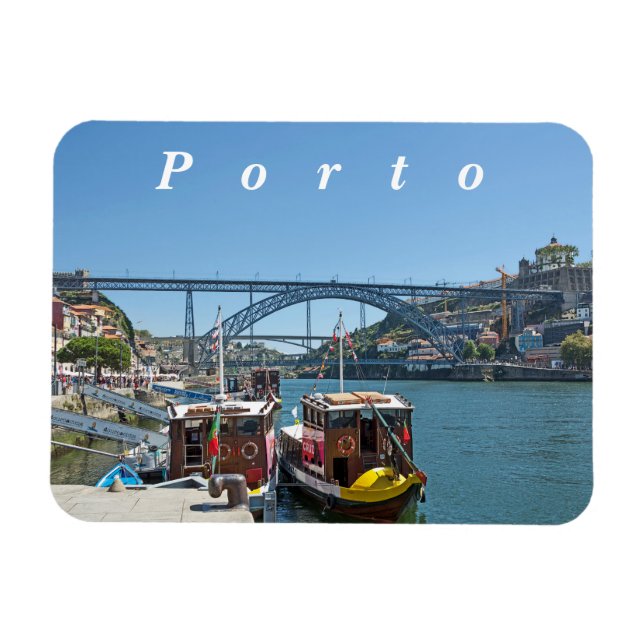 Porto. Douro River and Dom Luis I Bridge. Magnet (Horizontal)