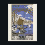 Porto Famous Wine Region Portugal Vintage Poster Postcard<br><div class="desc">Vintage railroad travel poster from Porto, Portugal. Porto a famosa região do vinho Companhia dos Caminhos de Ferro Portugueses. Published in 1929. Please note that our posters are high quality reproductions based on professional, very high resolution scans off the originals. Our manual retouching process does not involve the use of...</div>